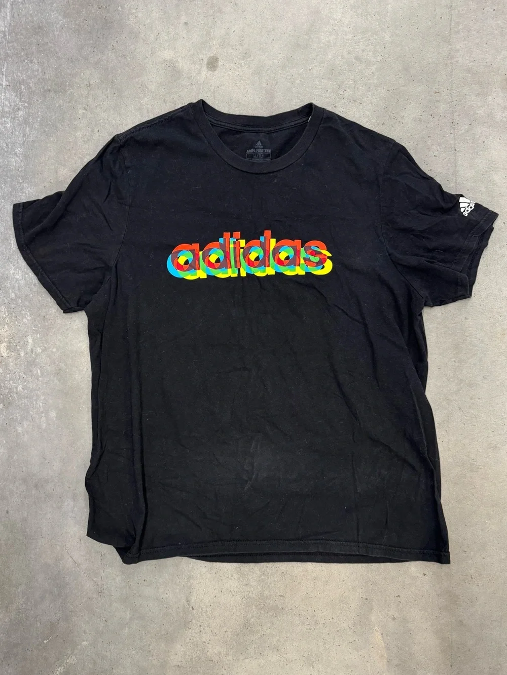 Adidas Men’s Black Multicolor Logo Graphic T-Shirt Size XL